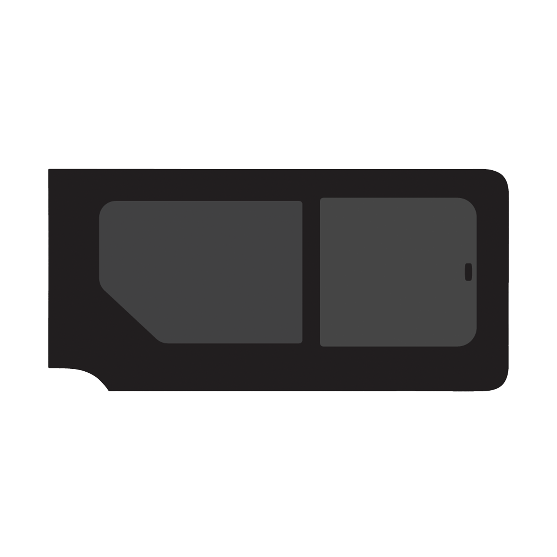 P1 Voor L. MWB/LWB Schuifruit met schuifdeur Groen