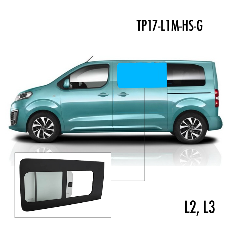 TP17-L1M-HS-G | Inbouwruit voor Citroen & Opel & Peugeot & Toyota | Camperglass