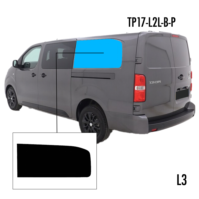 TP17-L2L-B-P | Inbouwruit voor Citroen & Opel & Peugeot & Toyota | Camperglass