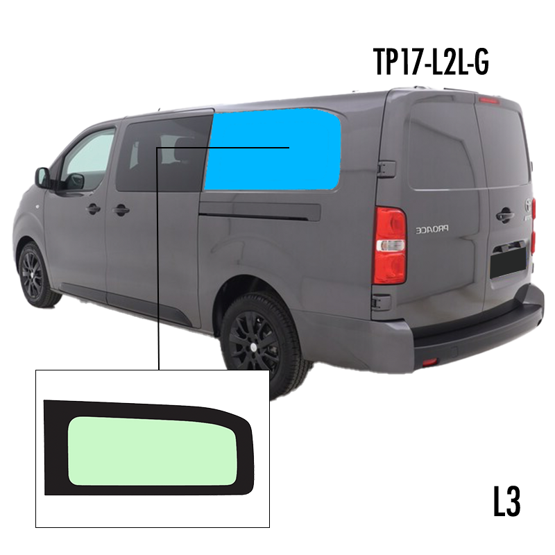 TP17-L2L-G | Inbouwruit voor Citroen & Opel & Peugeot & Toyota | Camperglass