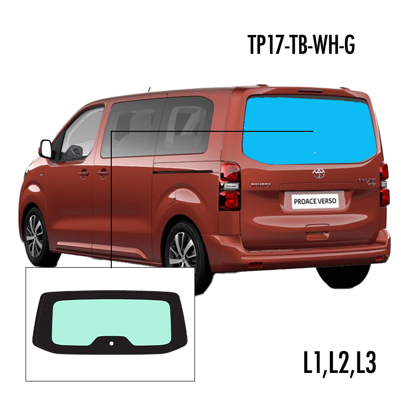 TP17-TB-WH-G | Inbouwruit voor Citroen & Opel & Peugeot & Toyota | Camperglass