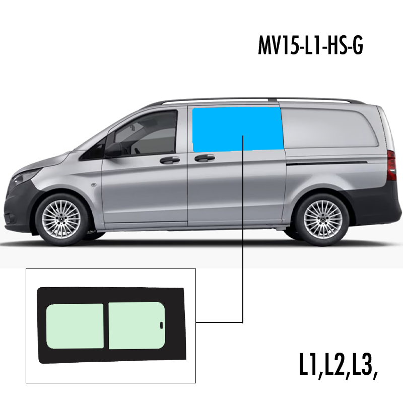 MV15-L1-HS-G | Inbouwruit voor Mercedes | Camperglass