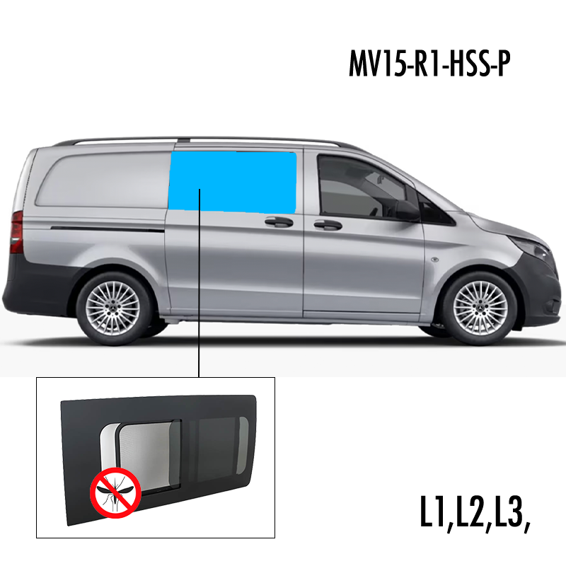 MV15-R1-HSS-P | Inbouwruit voor Meest verkochte ruiten & Mercedes | Camperglass