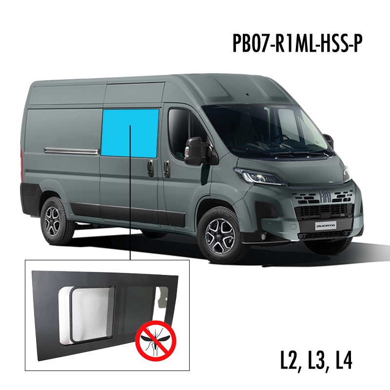 PB07-R1ML-HSS-P | Inbouwruit voor Citroen & Fiat & Meest verkochte ruiten & Opel & Peugeot & Ram | Camperglass