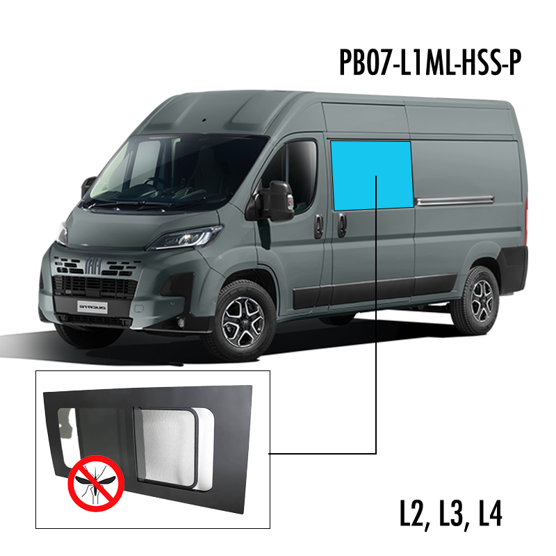 PB07-L1ML-HSS-P | Inbouwruit voor Citroen & Fiat & Opel & Peugeot & Ram | Camperglass